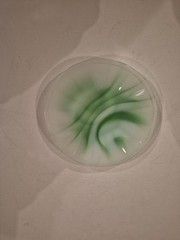 Vtg Akro Agate Dish Saucer Multi Color