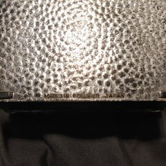 Vintage~Jewelry Box with broken hinge~Silver~4 3/8″ x 3 5/8″~Occupied Japan~1940