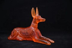 Rare Ancient Egyptian Antique Statue God Anubis Afterlife Amber Stone Egypt BC