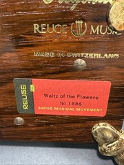 Vintage Original Swiss Reuge Crystal Clear Glass Music Box No 1885 (WORKING!!)