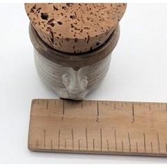 Vtg Studio Pottery Face Pencil Sharpener 3.5″ Speckled Stoneware Handmade Unique