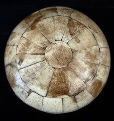 Vintage Bovine Bone Inlaid Carpet Ball Large Size United Kingdom EUC!