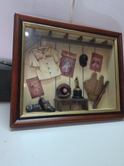 Baseball 3D Shadow Box Miniatures in Resin Wood Frame Sports Wall Hanging