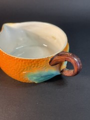 3 Vintage Porcelain Orange Peel Cup, Pitcher And Bowl Germany Japan -1 Chip