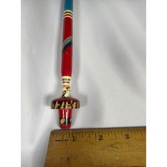 Unbranded Mexican Sombrero Folk Art Pen Unisex OS Red Blue Wood Vintage Souvenir
