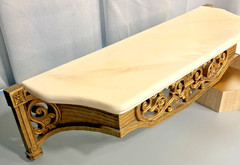 Vintage Syroco Gold Wall Shelf Faux Marble Top Hollywood Regency 22″ USA