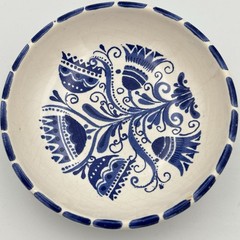 Vintage Trinket Jewelry Ring Dish Blue & White Floral Paul Vogt Keramik Germany