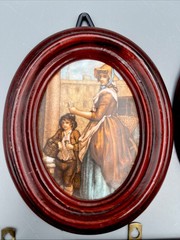 Set Of 6 Pat Collins London Vitreous Enamel On Copper Framed Miniature Pictures