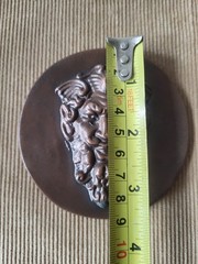 Gothic Devil Face Plaque Bronze Finish Grotesque Mask Dark Decor
