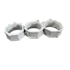 Vintage Unbranded Ceramic Napkin Rings Holders Pastel Flowers Made in China 10ct