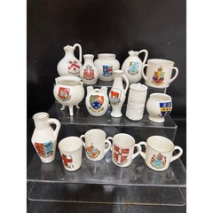 15pc W.H. Goss Miniature Crested China Collection Vintage British Souvenir Lot
