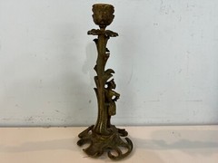 Antique Gilt Metal Figural Candlestick Cavalier Man Decorations