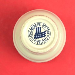 RETIRED LONGABERGER POTTERY: WOVEN TRADITIONS BLUE ICE CREAM CONE PRE-OWNED