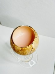 Unique Glass & Wood Goblet Wine Chalice | Handcrafted Art Sculpture Cup
