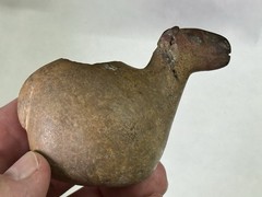 WONDERFUL PRE-COLUMBIAN CANOPA LLAMA EFFIGY VOTIVE CONTAINER FIGURE PERU