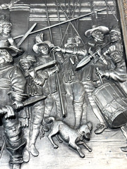WMF Zinn German Pewter Relief Wall Art Rembrandt by J.A. Wennekes 12″x15″ Framed