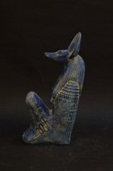 EGYPTIAN ANTIQUE STATUE RARE EGYPTIAN ANTIQUITIES OF GOD ANUBIS PHARAONIC BC