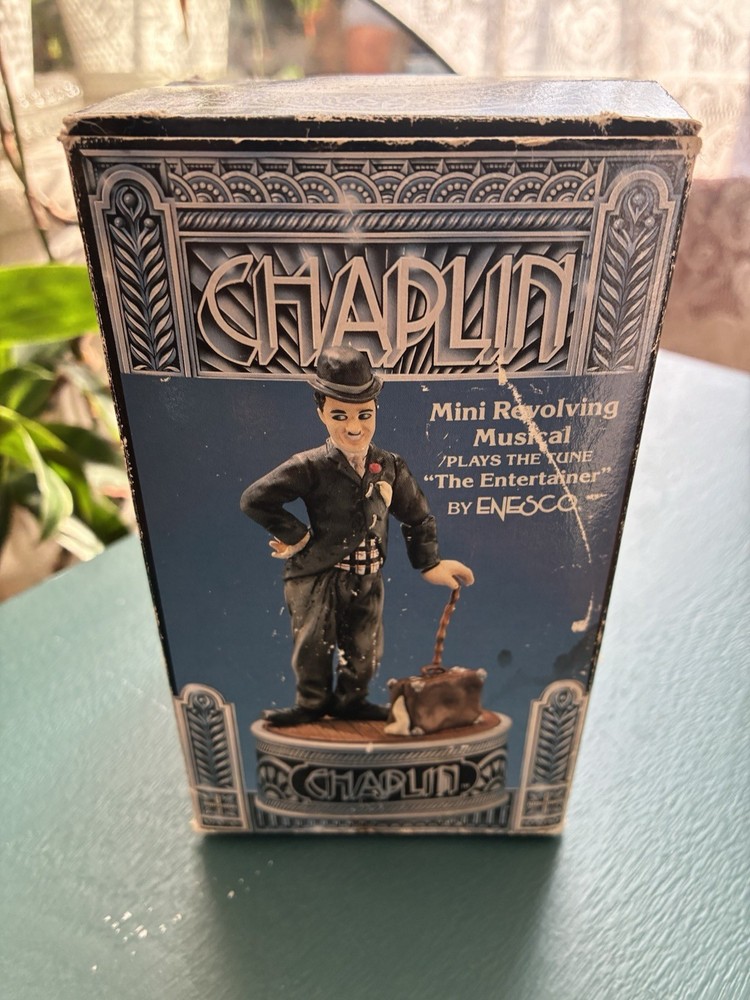 1989 Enesco Charlie Chaplin Musical ” The Entertainer ” Vtg Mint RARE With Box