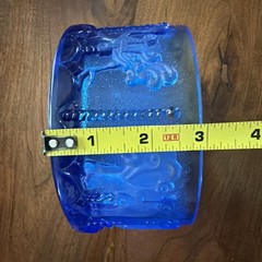Goebel Heavy Crystal Cobalt Blue Bowl With Carousel Animals EUC