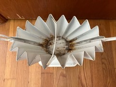 RARE Vintage White Metal Graveside Funeral Flower Basket 22″ Fan Beautiful!