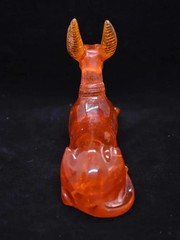 Rare Ancient Egyptian Antique Statue God Anubis Afterlife Amber Stone Egypt BC