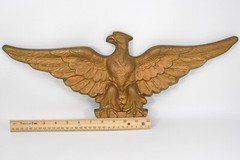 VTG Cast Aluminum Gold Painted Eagle Phoenix Bird Wall Plaque Roquet Antique 21″
