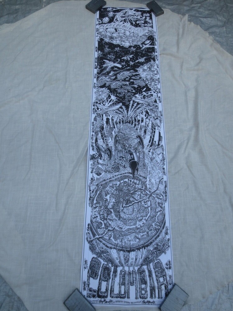 RARE HUGE VINTAGE BEEHIVE COLLECTIVE POSTER PAN COLOMBIA ACTIVISM ANTI BIG MONEY