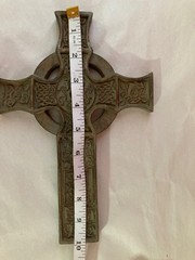 Set Of 3 Vintage Resin Celtic Religious Crosses Wall Hanging 10×6.75”