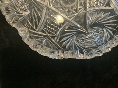 Vintage Lead Crystal Candy Dish With Sawtooth Rim