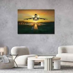 1 piece of wood-framed wall art (Airplane Artwork Aircraft Flying MCP289152