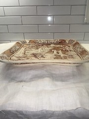 Vintage Resin Dynasty Relief Carved Tray Decor 1982 Arnart Imports