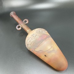 Egyptian Hand Blown Art Glass Vase Bottle Thin Lightweight Scavo Textured Glass