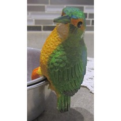 Ceramic Green & Yellow Hummingbird Pot Rim Sitter