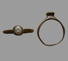 GENUINE Roman Bronze Ring Incised X Symbol Authentic Certified Antiquity COA