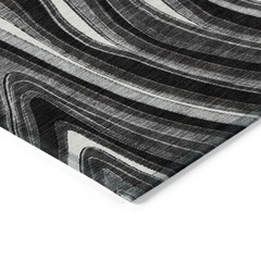 3′ X 5′ Black Gray And White Abstract Washable Rug