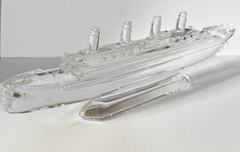 Vintage 1990s Waterford Crystal Steamship Oceanliner Ocean Liner Boat 11″, Nice
