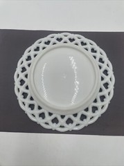 6 Westmoreland White Milk Glass Open Lace Reticulated Edge Heavy 8.5” Plate Set!