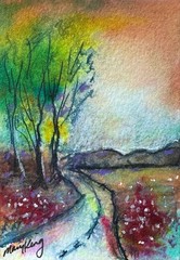 Watercolor ACEO Original Painting by Mary King – Sunny Day