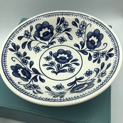 VINTAGE Unmarked Blue And White Floral Bowl 6 “