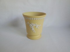 Wedgwood Primrose Yellow Jasperware Prunus Cherry Blossom Vase