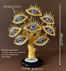 Turkish Nazar Blue Evil Eye Tree Home Office Decoration Ornament Gift T19