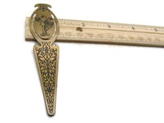 Vintage Art Nouveau Brass Bookmark Dancing Couple Etched Scrollwork Page Marker