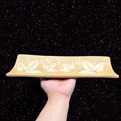 Cracker Tray Platter by Country Originals Oak Leaf Design Pottery Colombia 14”L