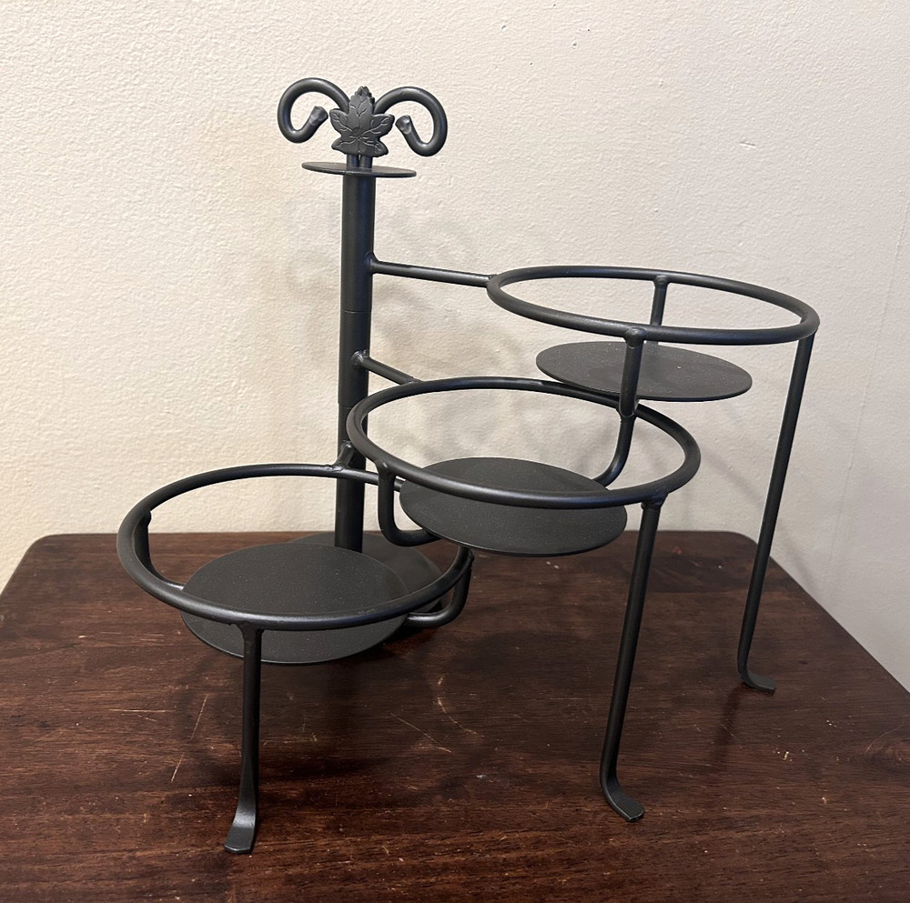 LONGABERGER Swivel Caddy Wrought Iron 3 Platforms