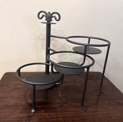 LONGABERGER Swivel Caddy Wrought Iron 3 Platforms