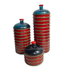 La Mediterranea Recycled Glass Canister Set Made in Spain set of 3