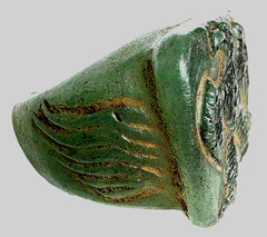 300 BC Authentic Ancient Roman hololith Ring Engraved Gemstone Depict Eagle