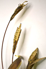 MCM Vintage Home Interiors Brass Gold Metal Wheat Sheaf 30″ Wall Decor HOMCO