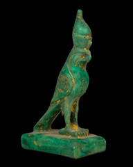 Ancient Egyptian God Horus Falcon Statue Crown of Egypt Pharaonic Stone Deity BC