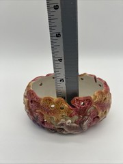 Fitz And Floyd Ceramic Dish Reticulated Design Autumn Leaves Squirrel Acorns